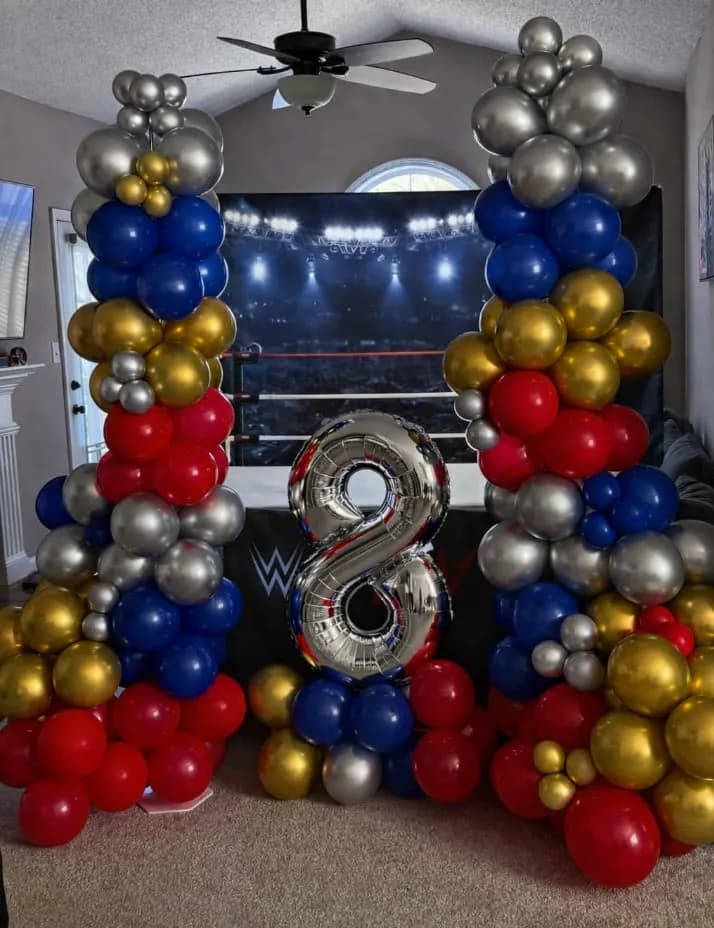 WWE-Inspired Birthday Balloon Setup