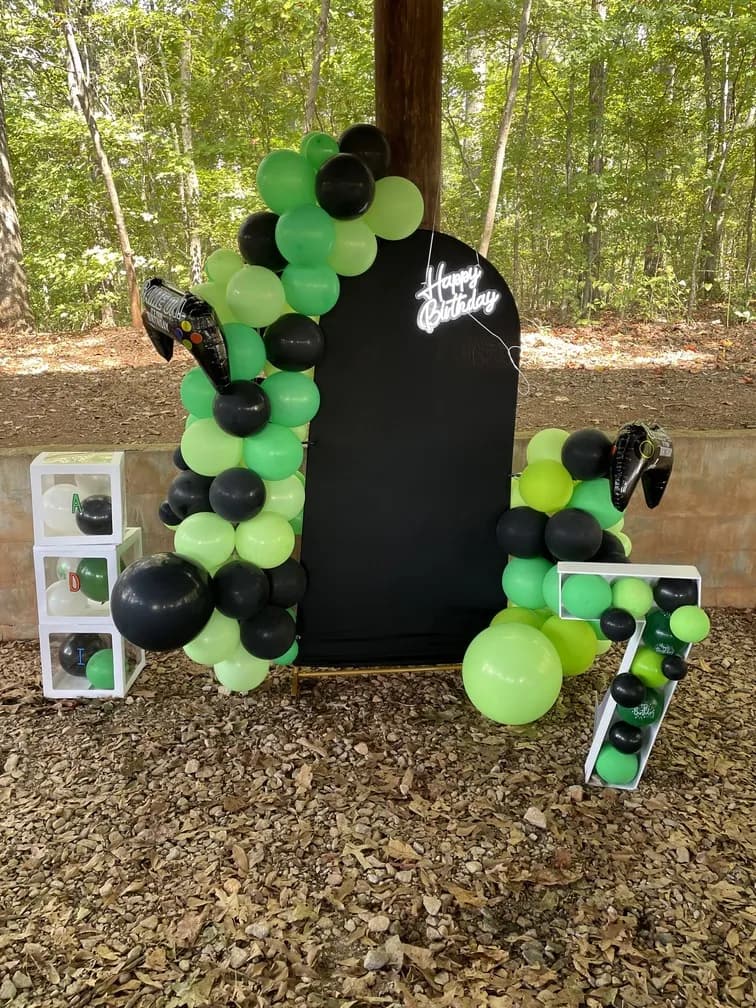 Black and Green Party Decor - Main View